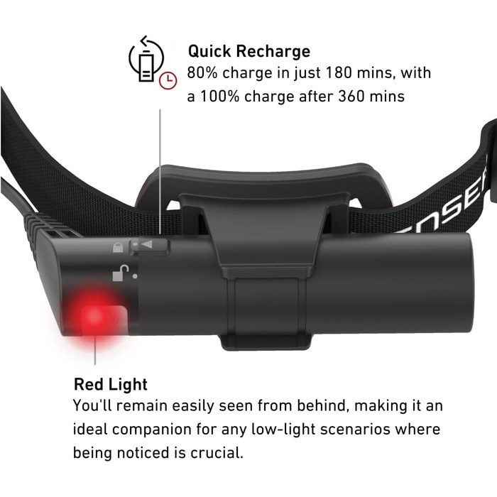 Ledlenser H8R SE LED Headlamp | Head Lamp 700 Lumens rechargeable | Headlight with 170-meter beam distance, focusable | 70 hours of runtime | Headlamp Set with battery, belt pouch, and USB cable Single