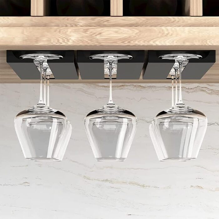 Тримачі для келихів вина TTBDDM (2 шт.), пластикові, для дому, бару, кухні, ресторану (білий, чорний)