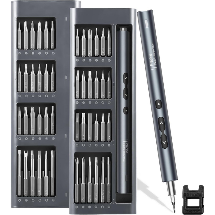 Електричний набір викруток ORIA, 51 в 1: міні-шуруповерт з 48 свердлами S2, набір для ювелірів, акумуляторний, USB, магнітний, 3 рівня моменту для телефону, годинника, камери