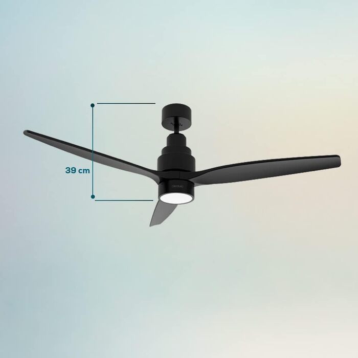 Стельовий вентилятор Cecotec EnergySilence Aero 5275 DarkWood з LED підсвіткою та пультом, 40W, 52 дюйми, DC мотор, зимовий/літній режим