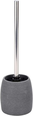 Набір для туалету WENKO Goa: тримач щітки з важкого полірезину та щітка з змінним насадком, сірий, 11,8 x 38,5 см