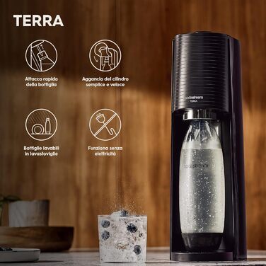 SodaStream Terra Black: Набір для газування води (3 шт.) з балончиком Quick Connect, акрил, чорний