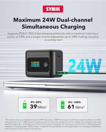 Акумулятори Insta360 X4 Air (2 шт.) з зарядним хабом 24W та LCD-дисплеєм – Швидка зарядка, показник заряду