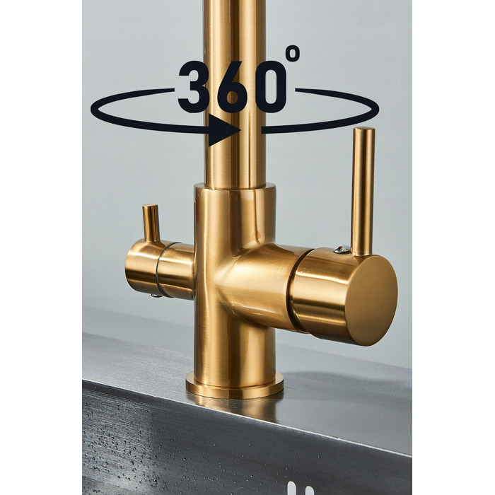 Змішувач для кухні стілець Ari Solid Spring, золотий