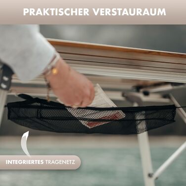 Стіл для кемпінгу NaturBummler® Solid Litec+ - розкладний, легкий, регульований по висоті (M) з сумкою. Алюміній, для відпочинку на природі, риболовлі