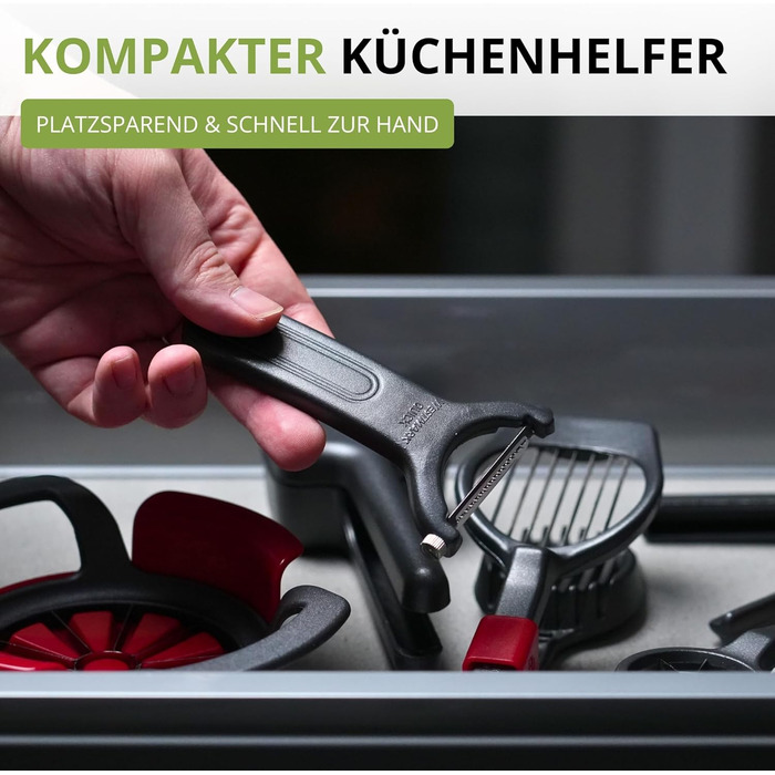 Westmark Sparschäler Julienne Black Edition: Овочечистка для тонкої соломки, нержавіюча сталь, для правшів та лівшів, антрацит