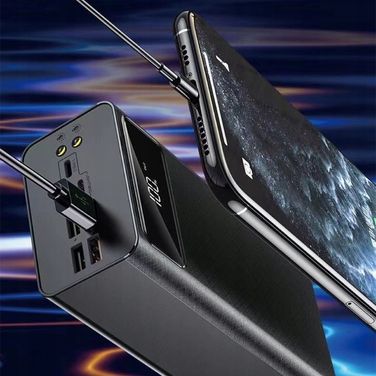 Потужний павербанк 50000 мАг, 4xUSB, USB-C, швидка зарядка (кабелі в комплекті)