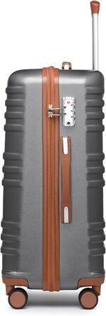 Валіза British Traveller: міцний ABS+PC, розмір 54x36.5x21.5 см, колір білий (сірий, SET)