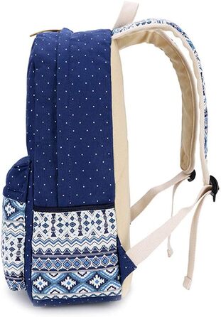 Стильний рюкзак для дівчат та жінок: полосатий вінтажний рюкзак з канвасу (сірий)