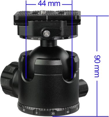 Штатив Pyramid Carbon з кульковою головкою для панорамної зйомки, без центральної колони, 147 см, 2 кг, вантажопідйомність 20 кг, діаметр труби 32 мм