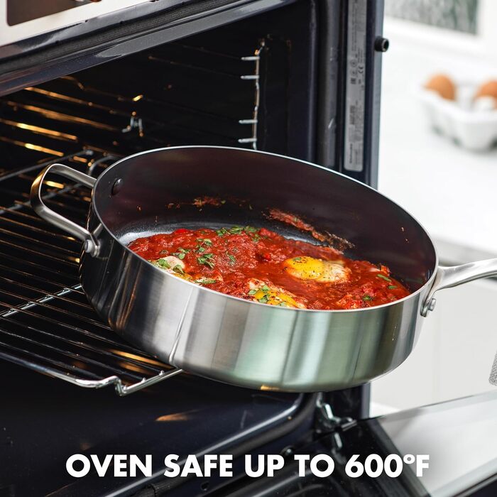 Набір посуду GreenPan TriClad з нержавіючої сталі, 10 предметів, з антипригарним покриттям, індукційний, без PFAS