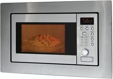 Мікрохвильова піч Bomann MWG 2215 EB з нержавіючої сталі, 800 Вт, вбудована, з функцією грилю