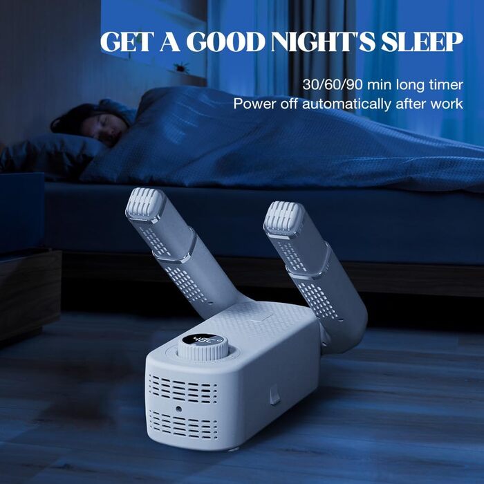 Електричний сушильник для взуття та рукавичок з таймером, 4 тримачі, складна конструкція