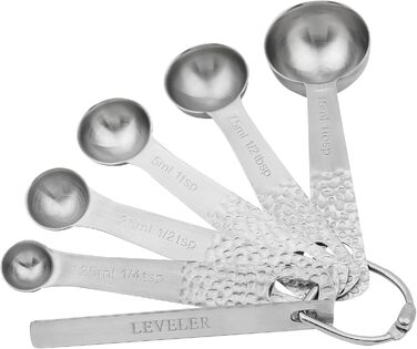 Smithcraft Measuring Cups and Spoons Set, 10-Piece Measuring Cup Set, 18/8 Stainless Steel Measuring Cups, Spoons & Leveler, Baking Measuring Cups, Kitchen Measuring Cups, Kitchen Gadgets for Cooking