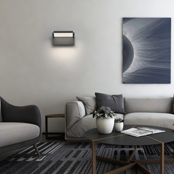 Klighten LED вуличне освітлення: водонепроникна настінна лампа з поворотним LED-панелем, 1500 люмен, 3000K (тепле біле світло) для саду, тераси, внутрішнього використання.