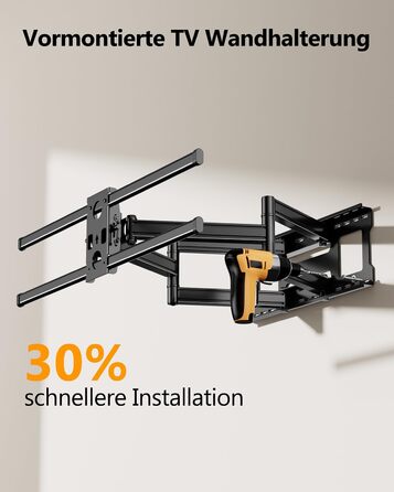 Настінне кріплення для телевізора Heavy Duty XXXL 60-120 дюймів, поворотне, з регулюванням нахилу, висувне, до 125 кг, VESA 200x100 - 1000x600 мм