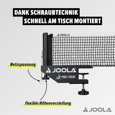 JOOLA Pro Tour Single Table Tennis Net - Black, 152cm - Unisex Adult Table Tennis Set