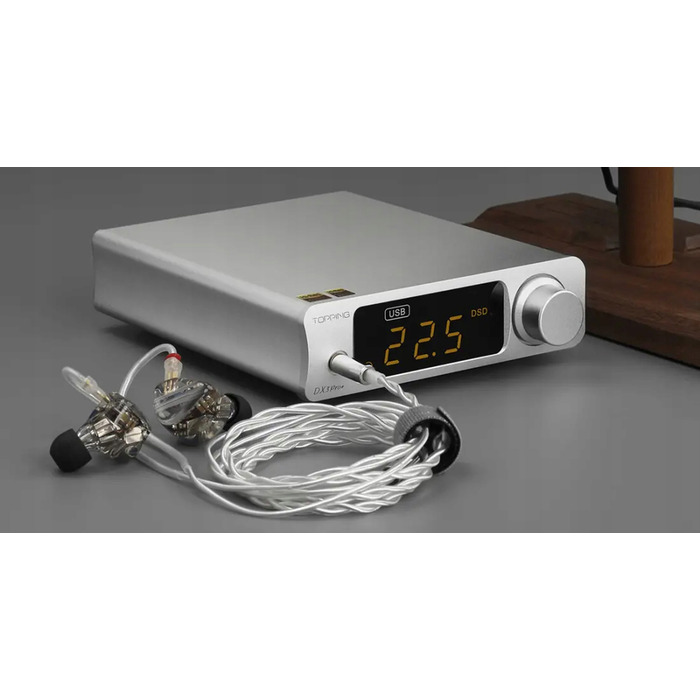 ЦАП/Підсилювач Topping DX3 Pro+ (Сріблястий) | ES9038Q2M | DSD512 | Bluetooth 5.0