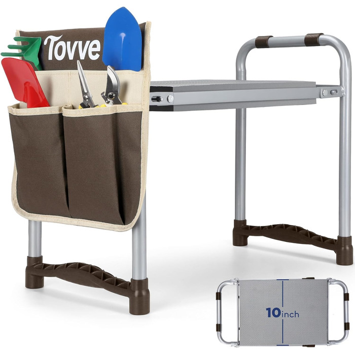 Foldable Garden Kneeler and Seat, Brown