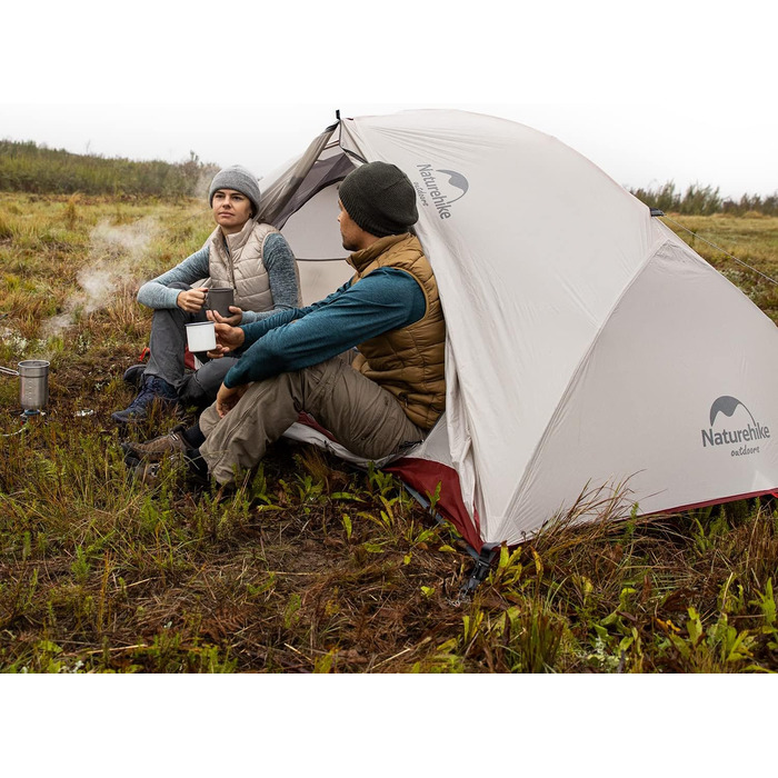 Намет Naturehike Star-River 2 особи, двошаровий, алюмінієві дуги, 20D сірий - для кемпінгу та піших походів
