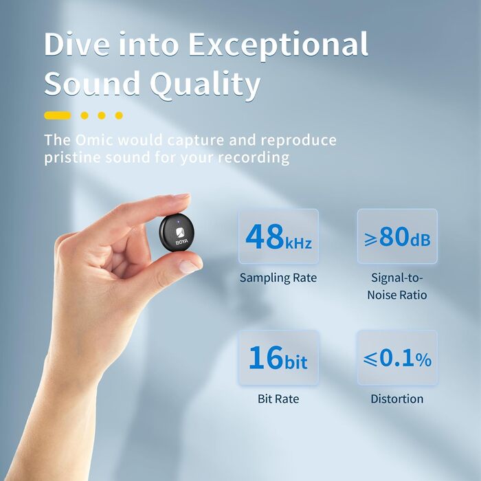 BOYA OMIC-U Бездротовий Lavalier Мікрофон USB-C для Android, iPhone, iPad, Vlog, Podcast - Plug & Play