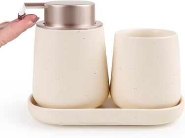 Набір аксесуарів для ванної кімнати Badezimmer Set Umlaca: мильниця, дозатор мила 350 мл, стакан для зубної пасти 320 мл, білий