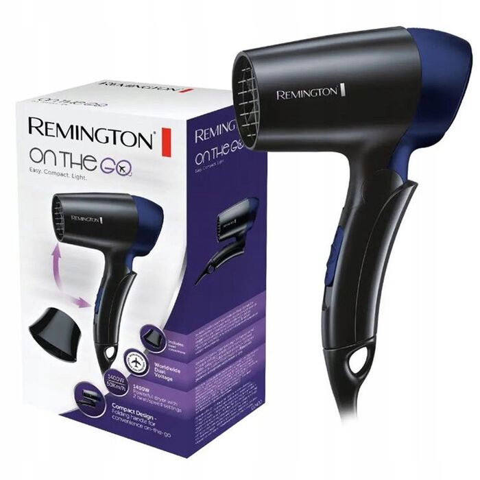 Компактний дорожній фен Remington 1400W, складаний, легкий