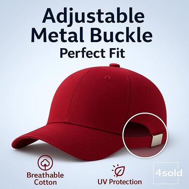 Кепка бейсболка 4sold, бавовна, унісекс, регульована, для чоловіків та жінок, легка та дихаюча, для спорту, відпочинку, на відкритому повітрі, колір маррун