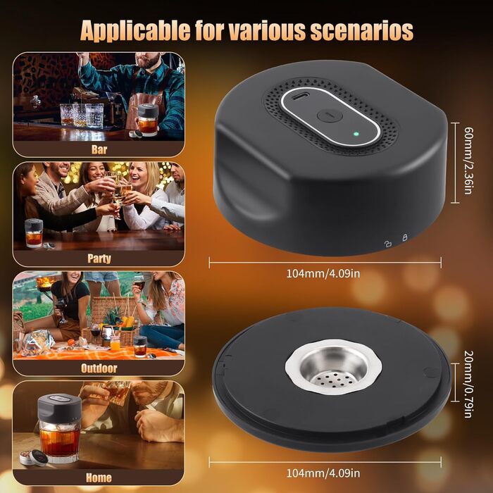 Електричний набір для копчення коктейлів та віскі з 6 ароматами, Infuser для віскі, подарунок для любителів коктейлів