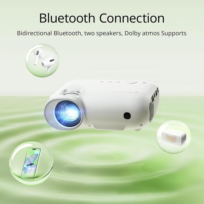 YOTON Beamer 4K: проєктор для домашнього кіно з підтримкою Netflix/Dolby Audio, 20000 люмен, Full HD 1080P, WiFi, Bluetooth 5.2, сумісний з PS5, з сумкою