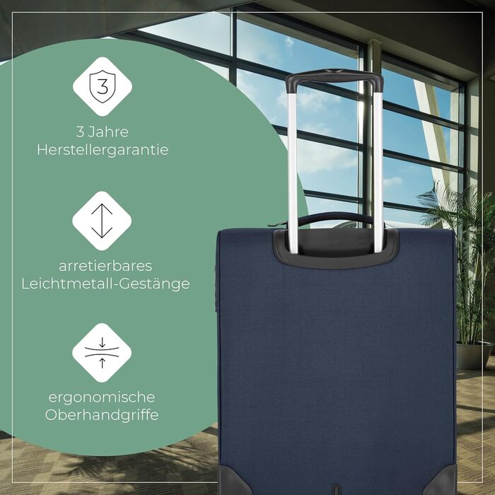 Чемодан-валіза Travelite Marine 52 см, 39 літрів: легкий, з замком, для ручної поклажі