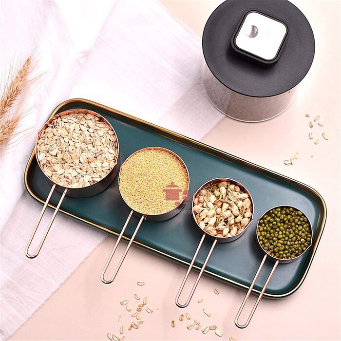 CMBSSTBB Measuring Spoons, Measuring Cups, Measuring Spoon Set, Cake Measuring Cups, Baking Tools, Buckle, Measuring Cups, Measuring Spoon Set, Rose Gold (Rose Gold, Measuring Cups 4 Pieces) (Rose Gold Measuring Cups 4 Pieces)