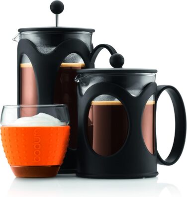 Bodum Kenya: Френч-прес для кави, 500 мл, 4 чашки, з боросилікатного скла та нержавіючої сталі, миється в посудомийній машині, Made in Portugal, чорний