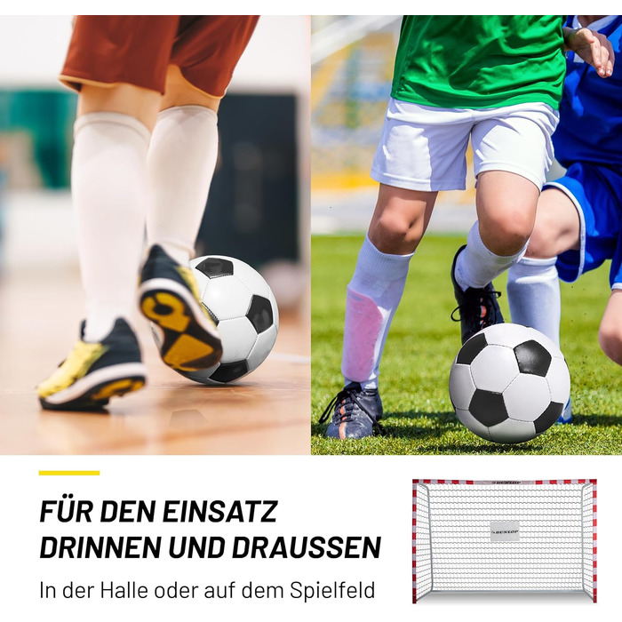 Ворота футбольні Dunlop 240x160x85/120x300x200 см, метал, для тренувань, всі вікові групи, проста збірка (біло-червоні)