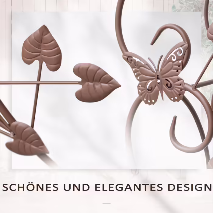 Outsunny 3-Tier Flower Stand, French Style Metal Plant Shelf in Bronze, 76x27x67cm for Garden Balcony