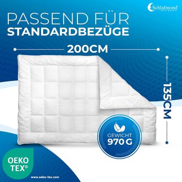 Schlafmond Medicus Clean всесезонна ковдра 135x200 см – преміум стьобана ковдра з бавовни для алергіків, терморегулююча, вироблено в Німеччині