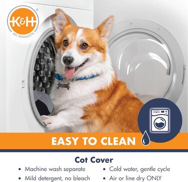 K&H Pet Products Elevated Outdoor Dog Bed, Breathable, Cooling, Elevated Cot Bed, Hammock for Large Dogs, Washable Mesh Cover, Elevated Metal Frame, Foldable