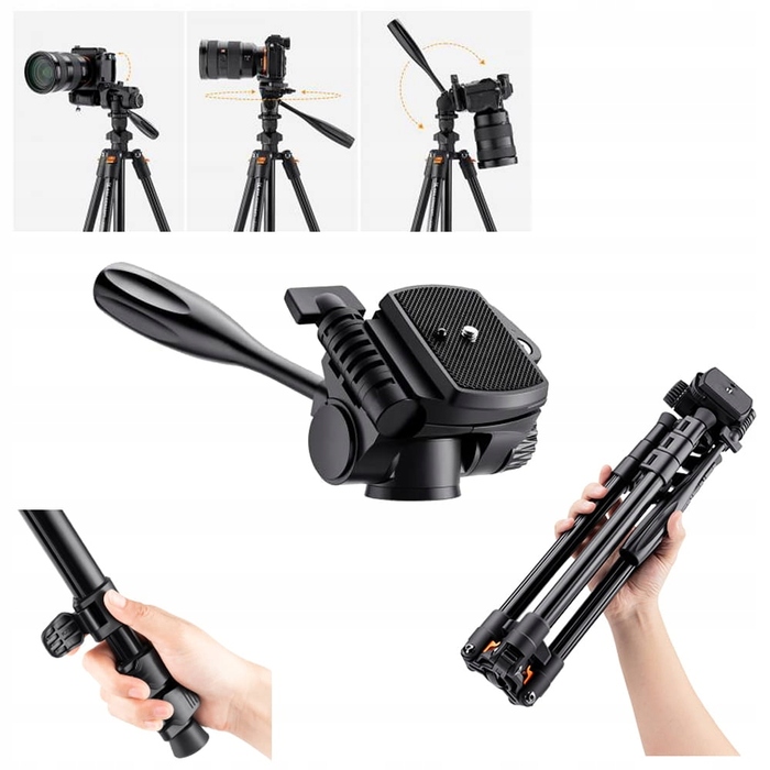 Штатив K&F Concept K234A, 162 см, чорний