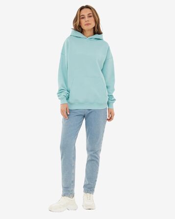 Унісекс худі Johnny Urban Cody Oversize — базовий світшот з капюшоном із цупкої тканини, однотонний, льодяно-блакитний