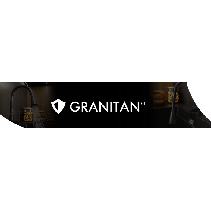 Змішувач для кухні стійкий Granitan Flexo, чорний