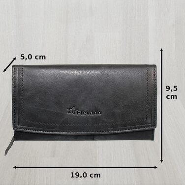 Robust buffalo leather restaurant wallet/billfold with RFID protection and magnetic closure
