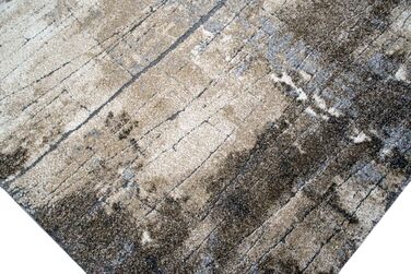 Dreamy Rug ROUND Designer Rug Living Room modern ABSTRACT Lines brown beige gray cream melange Size 80 cm round 80 cm round Beige Gray
