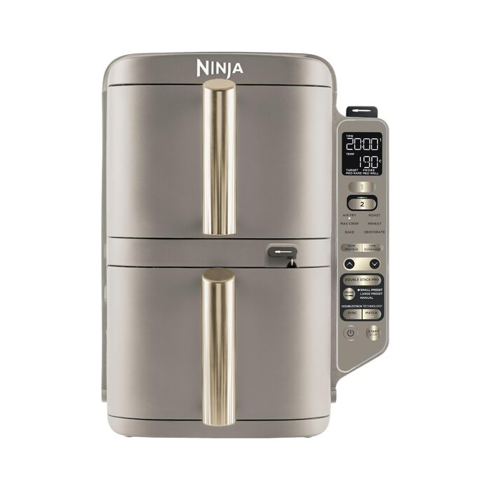 Ninja Foodi FlexDrawer AF500EUSD - Аерофритюрниця з двома зонами 10.4 л, MegaZone, антипригарне покриття, колір - золотий