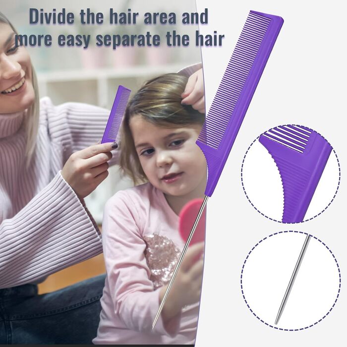 Набір для догляду за волоссям: щітка для розплутування з пульверизатором 200 мл, щітка для волосся з натуральної щетини, набір з 3 шт. для створення об'єму, двостороння щітка (фіолетовий)