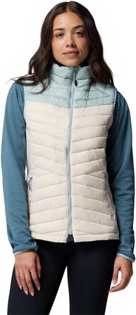 Жіночий жилет Columbia Powder Pass 3 Hybrid Puffer Vest - теплий та зручний (XL, Dark Stone, Crushed Blue)