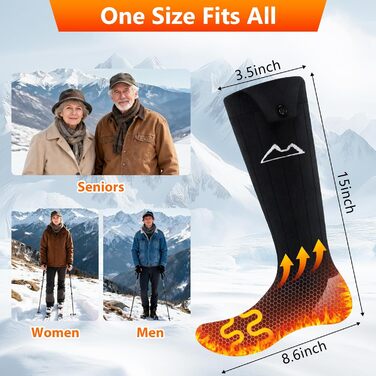 Гріючі шкарпетки KomfortPlus Pro 2.0 ye-02: для полювання, катання на лижах, піших прогулянок. Машинне прання. Для чоловіків та жінок