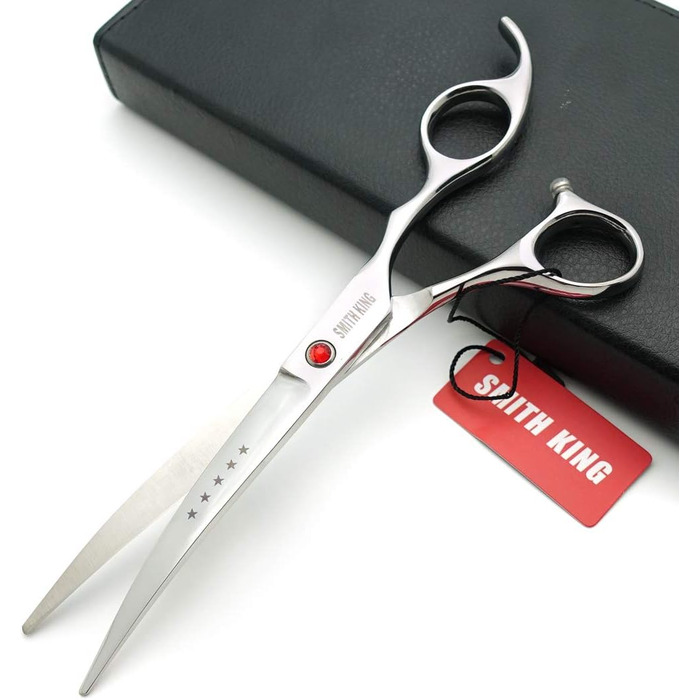 Набір ножиць для грумінгу собак 7 дюймів: прямі та витончені ножиці, 4 шт. (сріблясті)