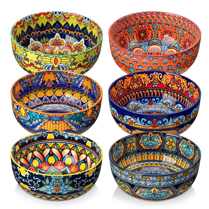 Набір з 6 порцелянових супових тарілок Vancasso (6x840мл) для мюслі, супу, салату, рамену, десерту та інших страв