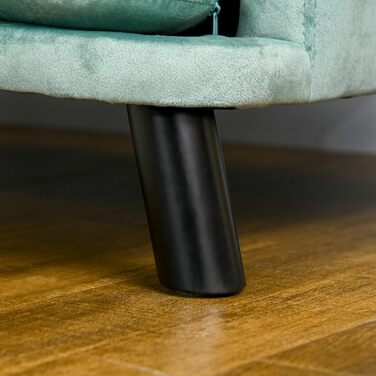 PawHut Софа для собак, диван для котів, зелений, з підголівником та дерев'яними ніжками, для собак середнього розміру до 25 кг