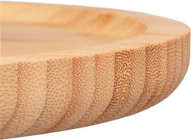 Relaxdays Bamboo and Ceramic Tiered Serving Tray, 3-Tier, DxH: 30 x 36 cm (Diameter x Height) for Cookies, Fruit, Snacks, natural white